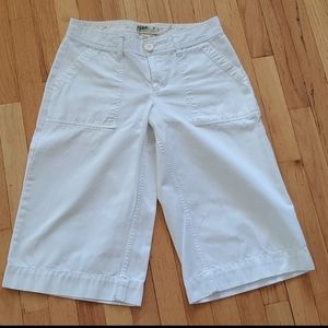 White Wide Leg Capri